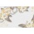 3D Çiçek İnciler Kelebek Desen Duvar Kağıdı 4356