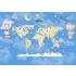 Harita Balon Desen Çocuk Duvar Kağıdı 3532