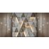 Işıklı Ahşap Panel Görünümlü Simetrik Desen Duvar Kağıdı 5070