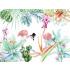 Tropikal Yaprak Sevimli Flamingolar Çocuk Duvar Kağıdı 4139