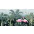 Tropikal Orman Flamingolar Desen  Duvar Kağıdı 4263