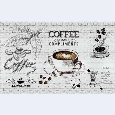 Cafe Tarzı Desen Duvar Kağıdı 4412
