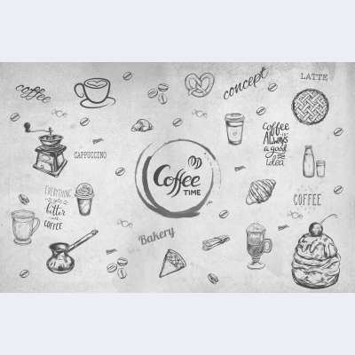 Cafe Tarzı Desen Duvar Kağıdı 4432