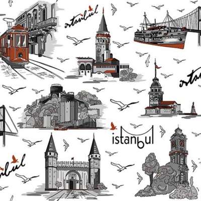 İstanbul Desen Duvar Kağıdı 600-17